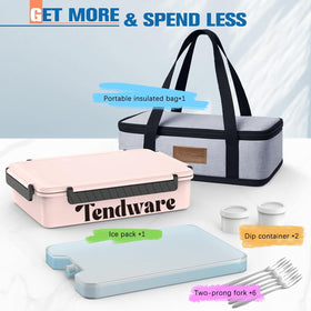 TENDWARE Snackle Box 12-compartment tray keeps foods organized.