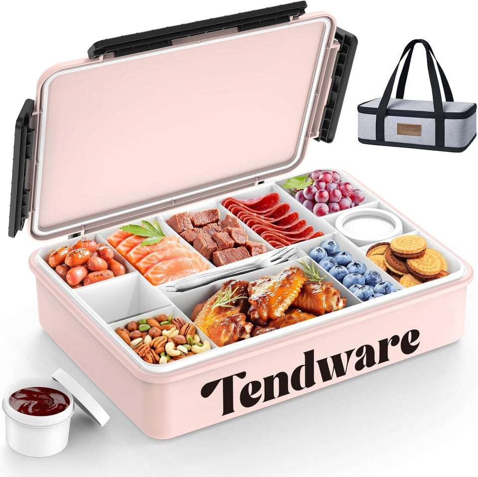 TENDWARE Snackle Box with insulated bag for on-the-go meals.