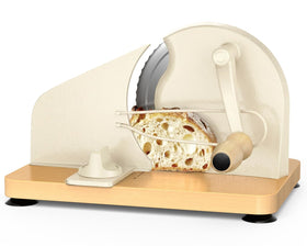 TENGIZUOHZ bread slicer with adjustable thickness dial for precise slices.