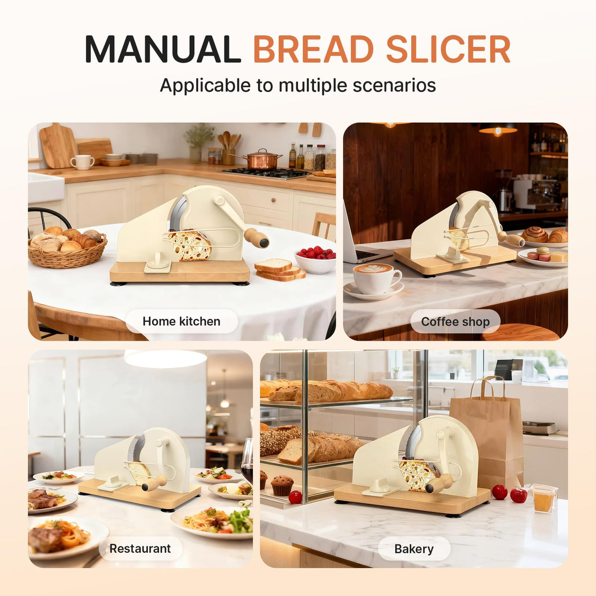 TENGIZUOHZ bread slicer helps achieve uniform slices for bagels and baguettes.