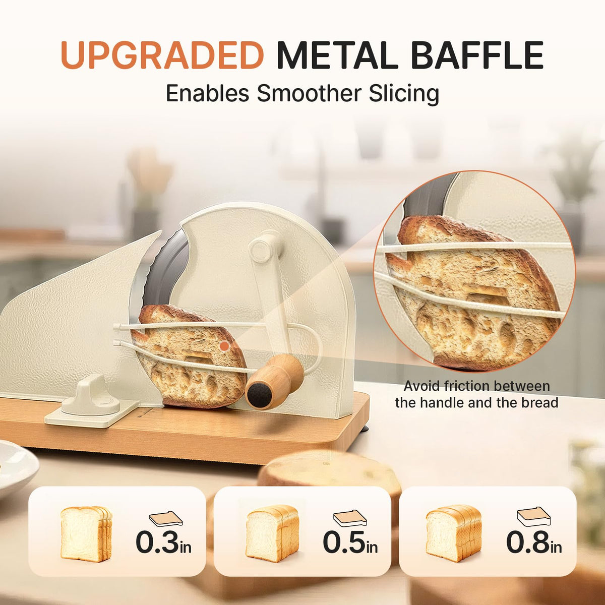 TENGIZUOHZ bread slicer with suction base ensures stable countertop operation.