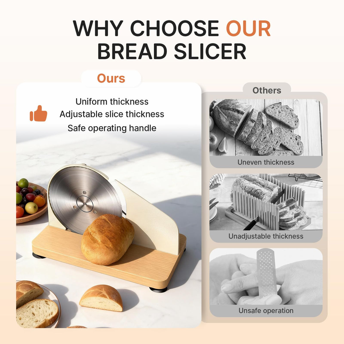 TENGIZUOHZ bread slicer is easy to wipe clean after use.