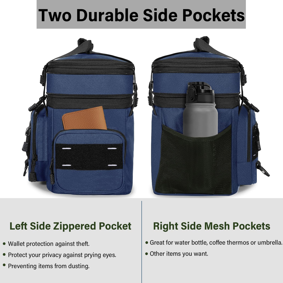TENKIST lunch box side view highlighting rugged fabric for durable daily use.