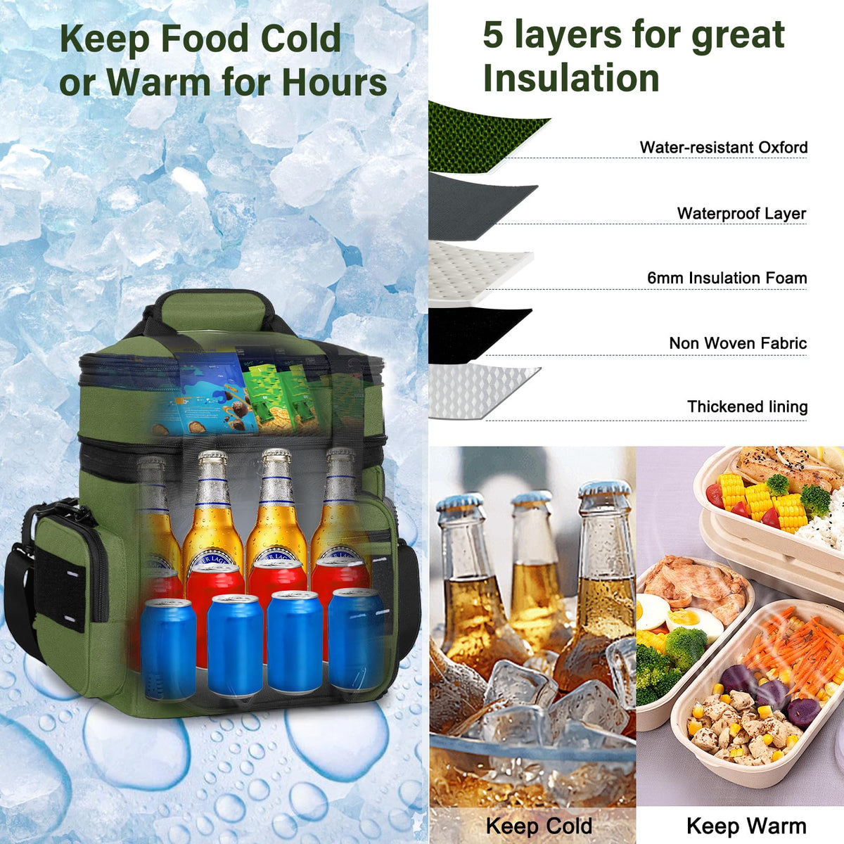 TENKIST 6mm insulation keeps dry foods fresh for hours.