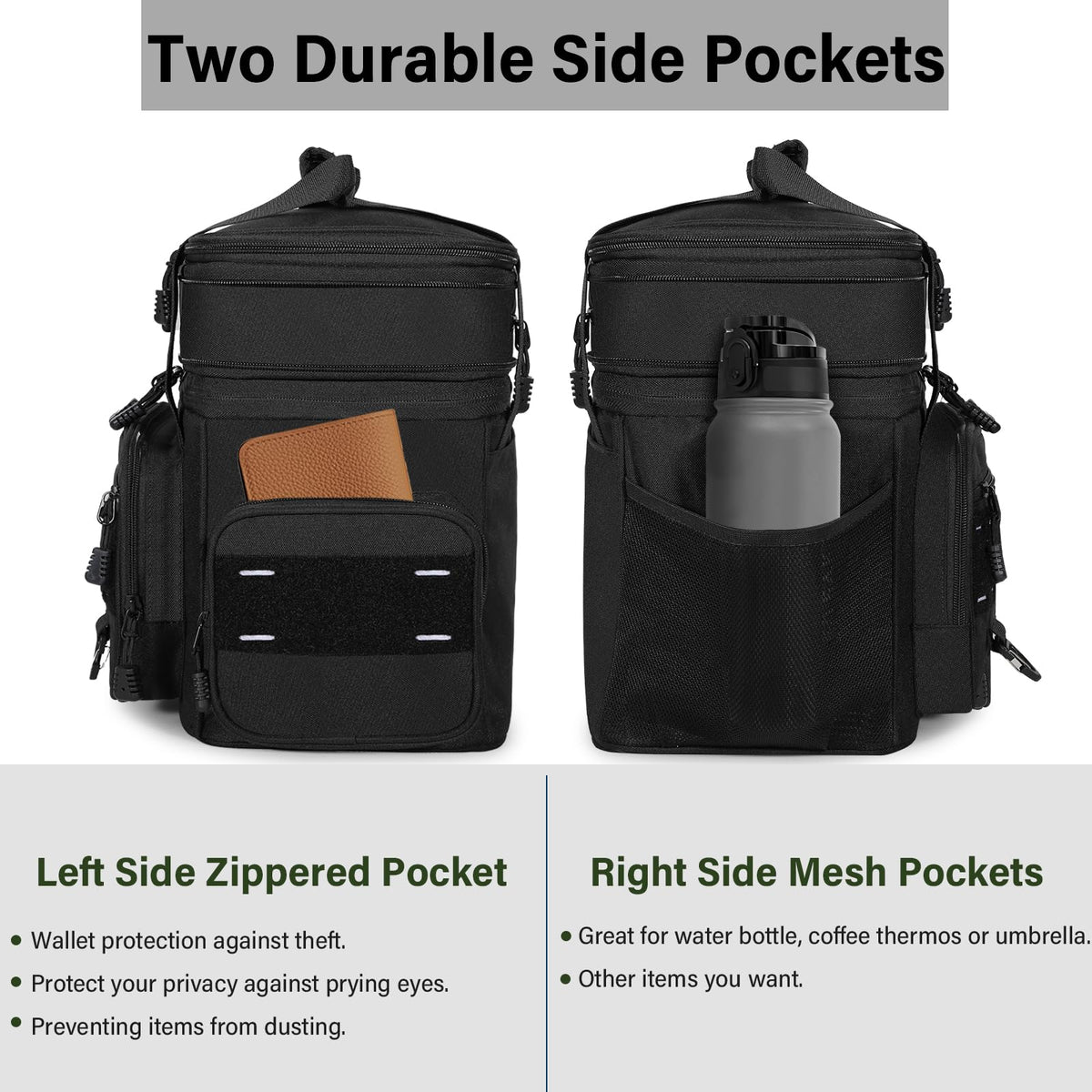 TENKIST Expandable Tactical Lunch Box features an American flag patch for a bold personal touch.