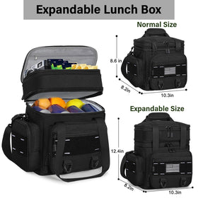 TENKIST Expandable Tactical Lunch Box highlights dual compartments with expandable top.