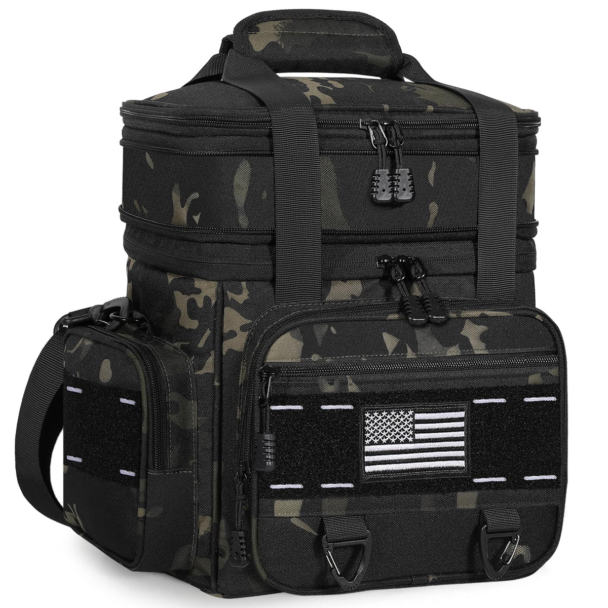 TENKIST expandable tactical lunch box front view showcases rugged build for durable daily use.