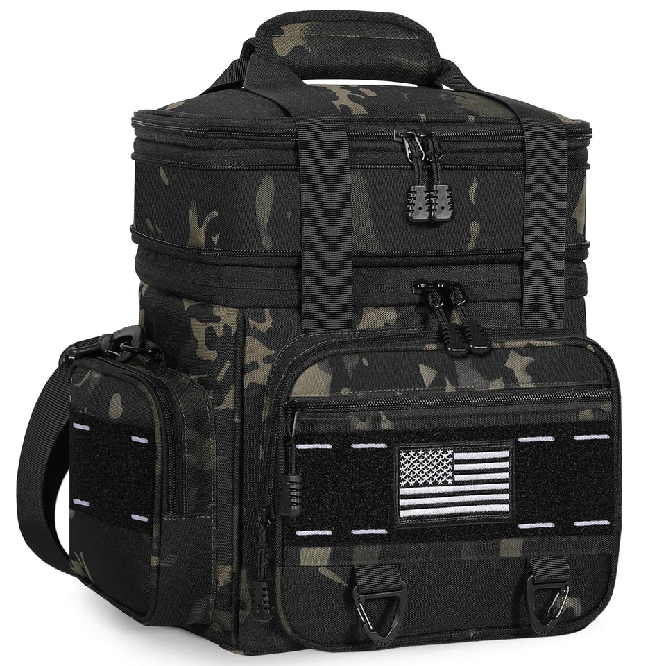 TENKIST expandable tactical lunch box front view showcases rugged build for durable daily use.