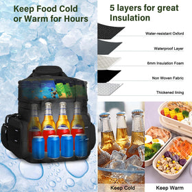 TENKIST Expandable Tactical Lunch Box keeps contents cool with 6mm insulation and leakproof design.