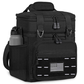 TENKIST lunch box cooler bag front view with American flag and rugged build.