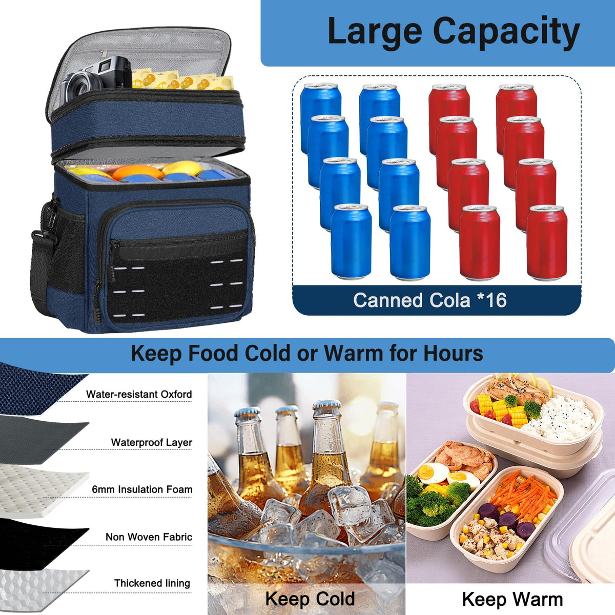 TENKIST lunch box reinforced oxford fabric for daily rugged use