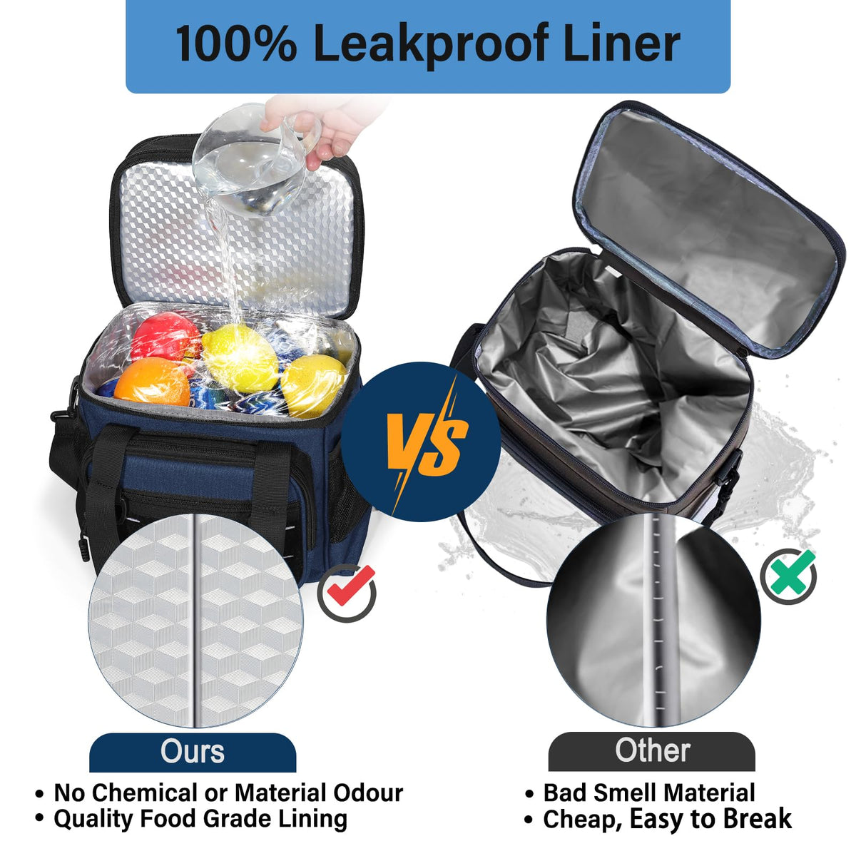 TENKIST lunch box adjustable shoulder strap for comfortable hands-free transport