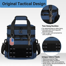 TENKIST lunch box side pockets hold a water bottle and keys for quick access