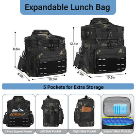 TENKIST lunchbox top zip mesh pocket stores utensils and napkins