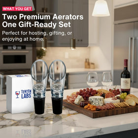 TenTen Labs Drip-Free Base Aerator Pourer prevents spills for clean pours.