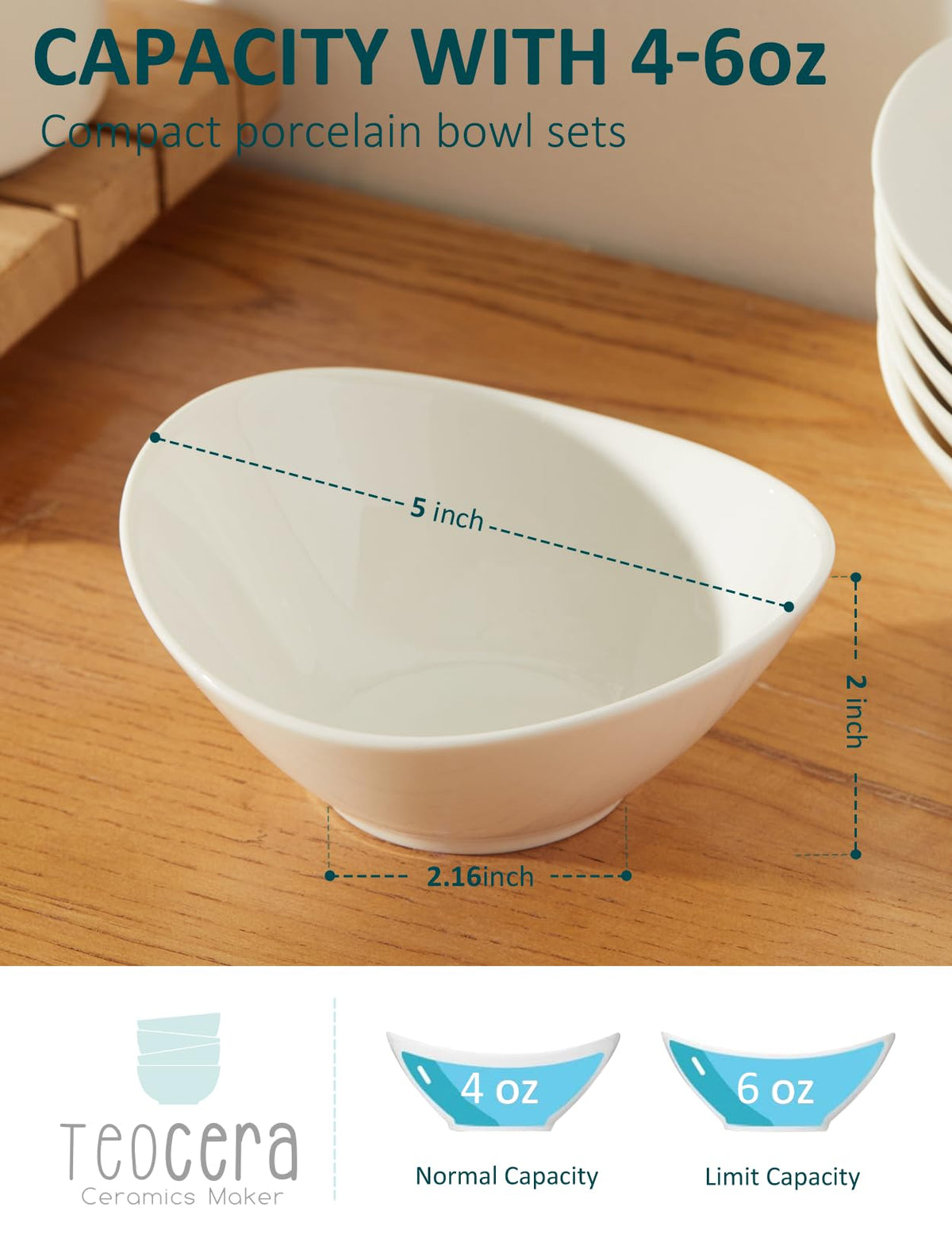 Teocera bowls for snacks and dips, compact design for easy serving