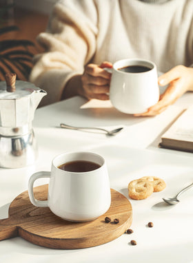 Teocera coffee mugs set stackable design for compact storage