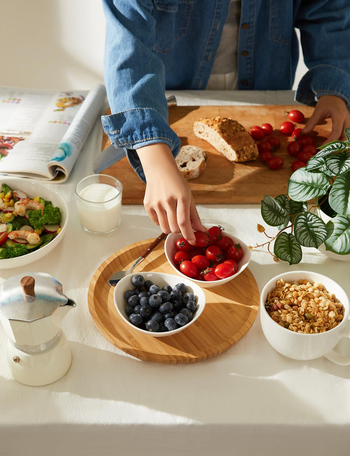 Teocera compact stackable bowls, space-saving storage