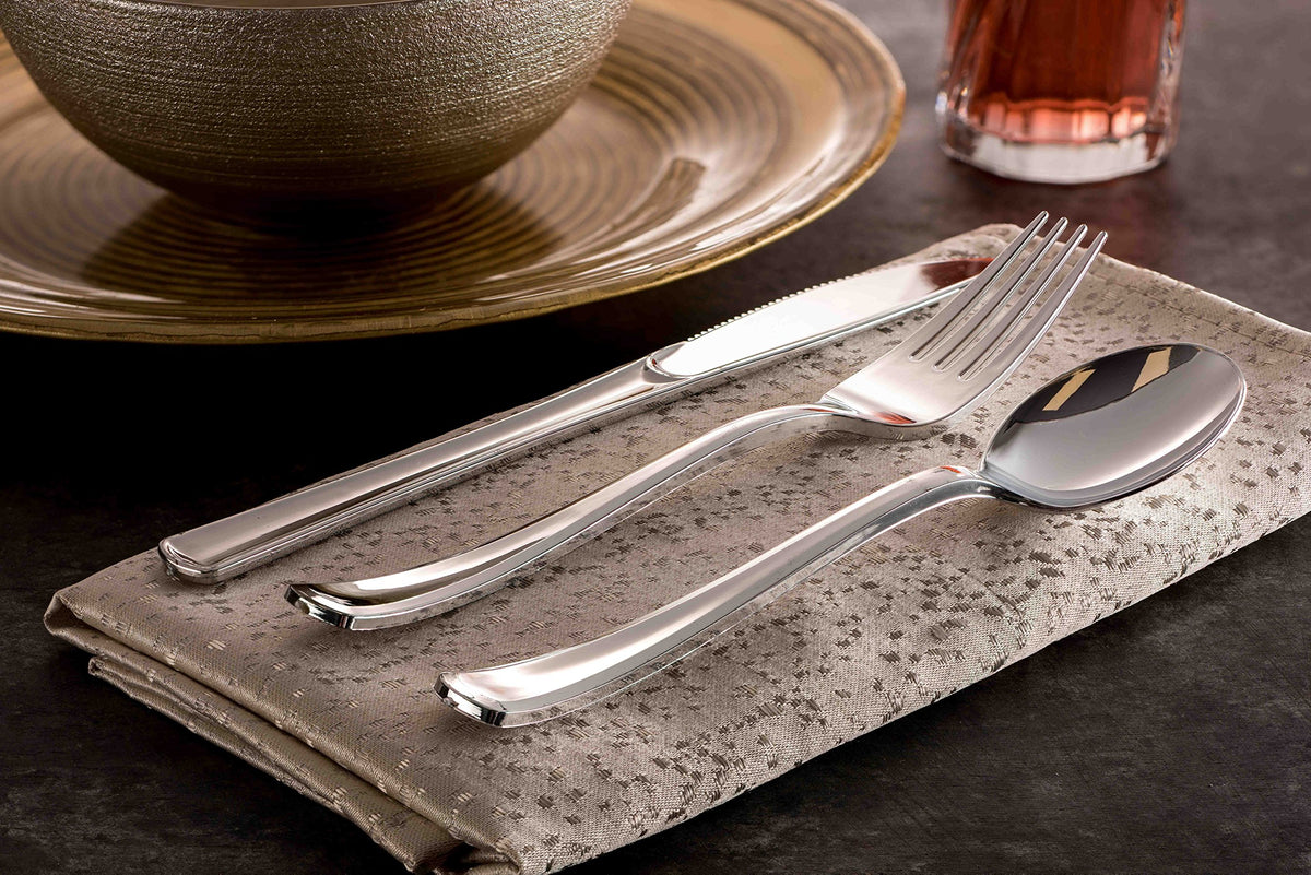 Tepco Settings disposable flatware packaging for easy storage for future events.