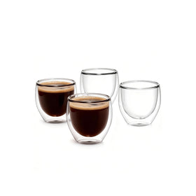 TEPLONEST double-wall espresso cups keep hot drinks hot and cool to touch.