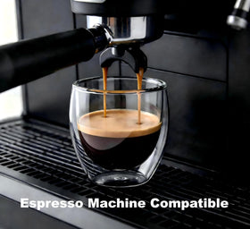 TEPLONEST hand-blown glass espresso cups offer lightweight durability.