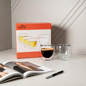 TEPLONEST set of 4 espresso glass cups ready for daily use.