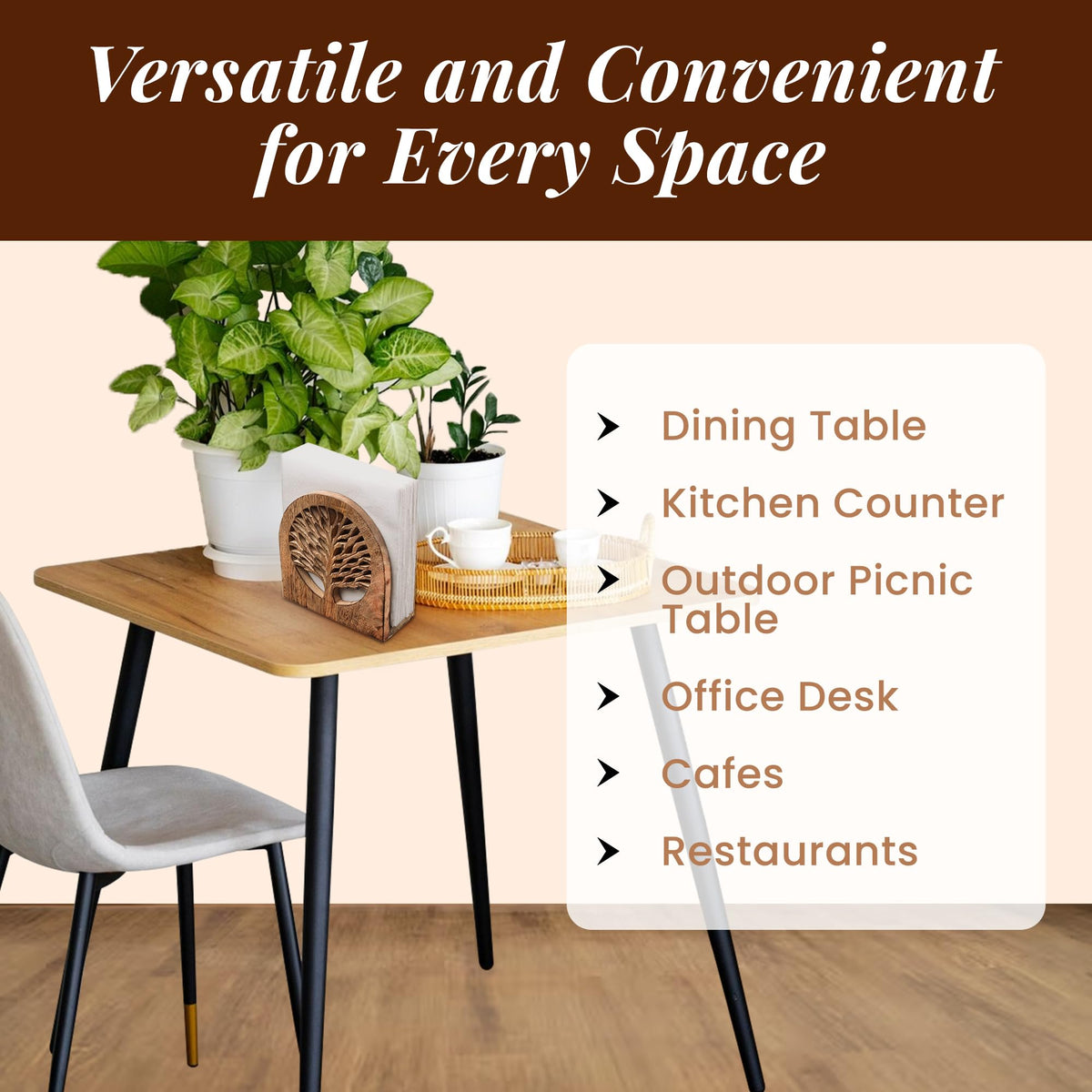Tepo table setting with napkin holder providing easy napkin access