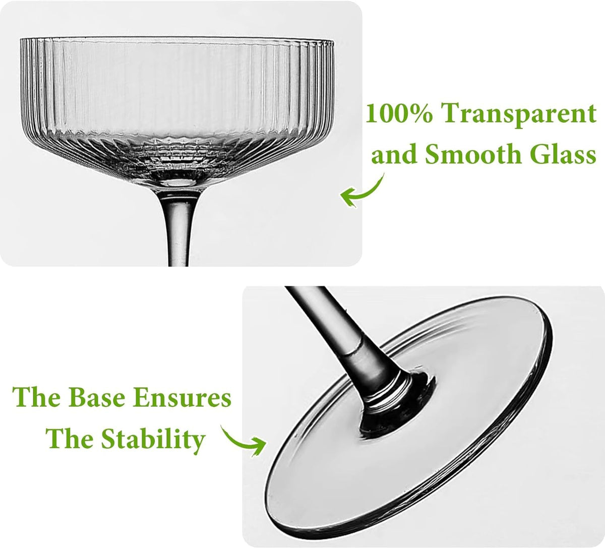 TEQKON Gift-ready Coupe Glass Set makes a stylish wedding or housewarming gift.