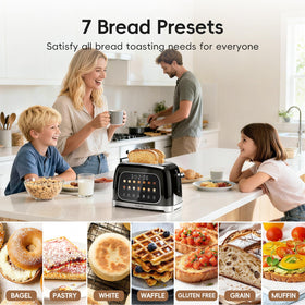 TER 7 bread presets for tailored browning across bagels, waffles, and more