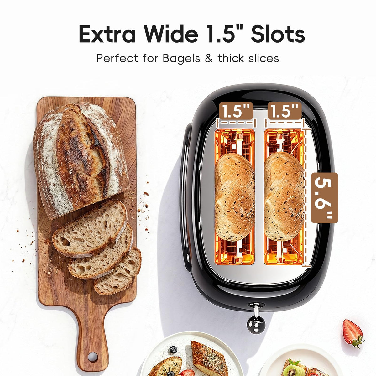 TER digital timer with browning levels for precise toast every time