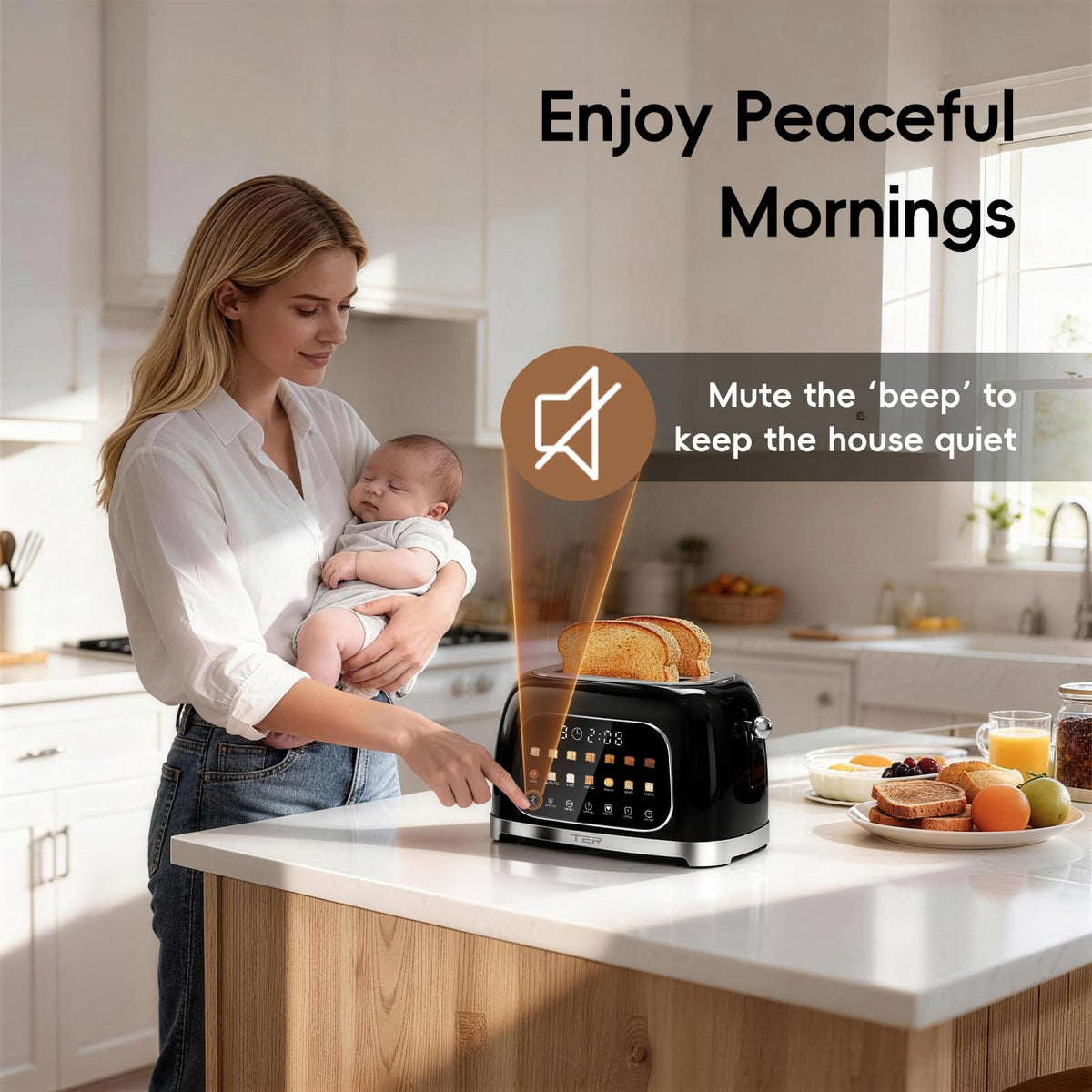TER memory function saves favorites for fast toasting and defrost/reheat