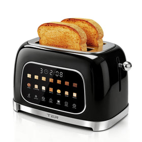 TER touch screen 2-slice toaster with sleek interface for quick breakfasts
