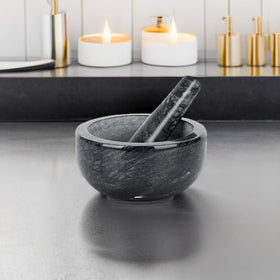 Hand-ground craftsmanship evident on the Tera marble mortar pestle