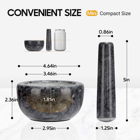 Tera interior-textured marble interior improves grinding grip for herbs and spices.