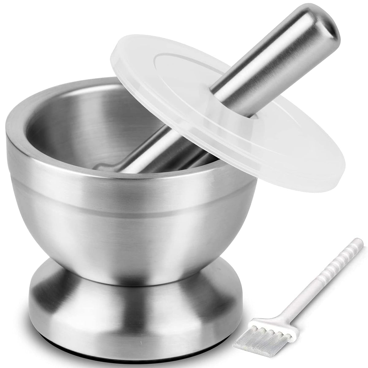 Tera stainless steel mortar and pestle with durable design for grinding