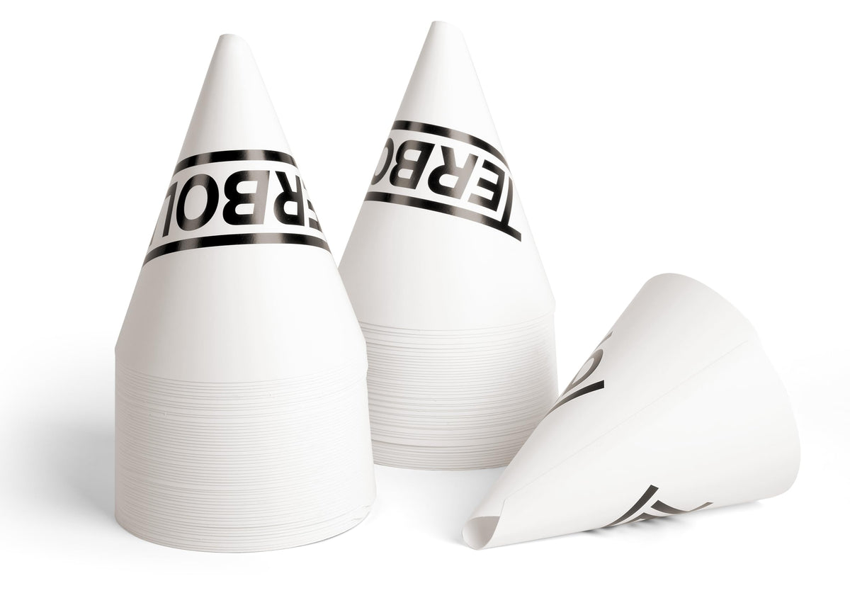 Terbold 100pcs disposable paper funnel for motor oil with 10oz capacity