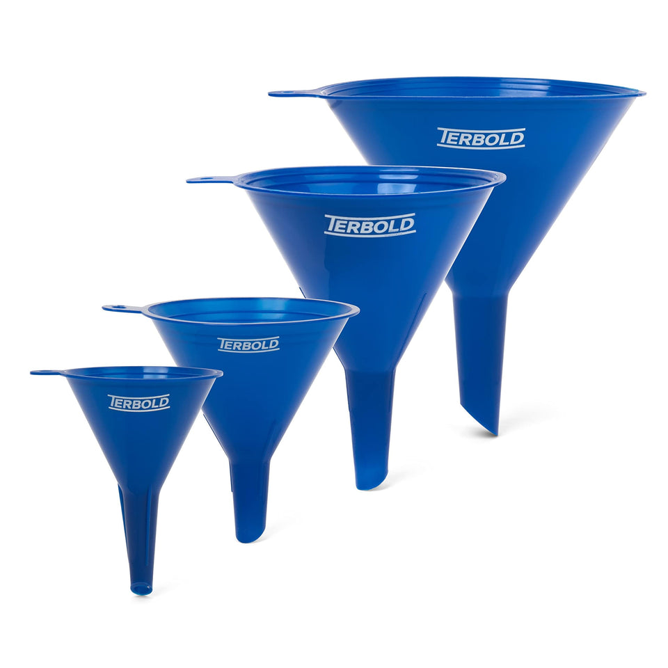 Terbold 4pc blue funnel set with 125mm diameter for precise transfers
