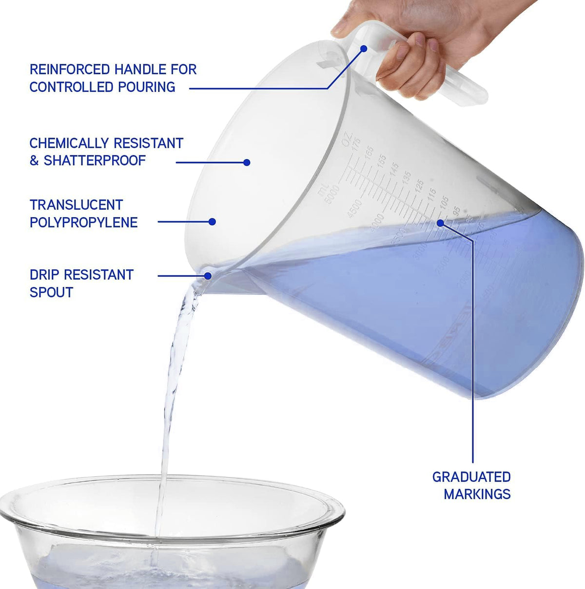 Terbold 5L oversized capacity lets you fill to the measurement line.