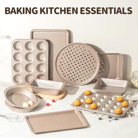Terlulu 10-piece baking pans set medium cookie pan for consistent baking