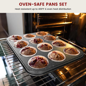 Terlulu 10-piece bakeware set 12-cup muffin pan for evenly baked muffins