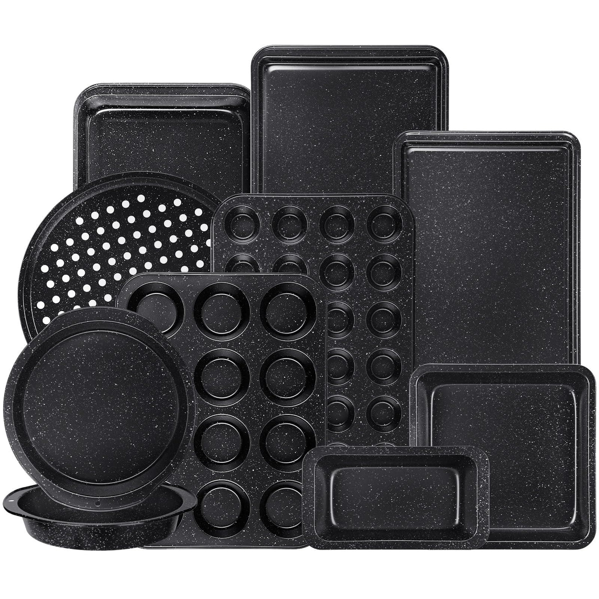 Terlulu 10-piece bakeware set large cookie pan for even browning