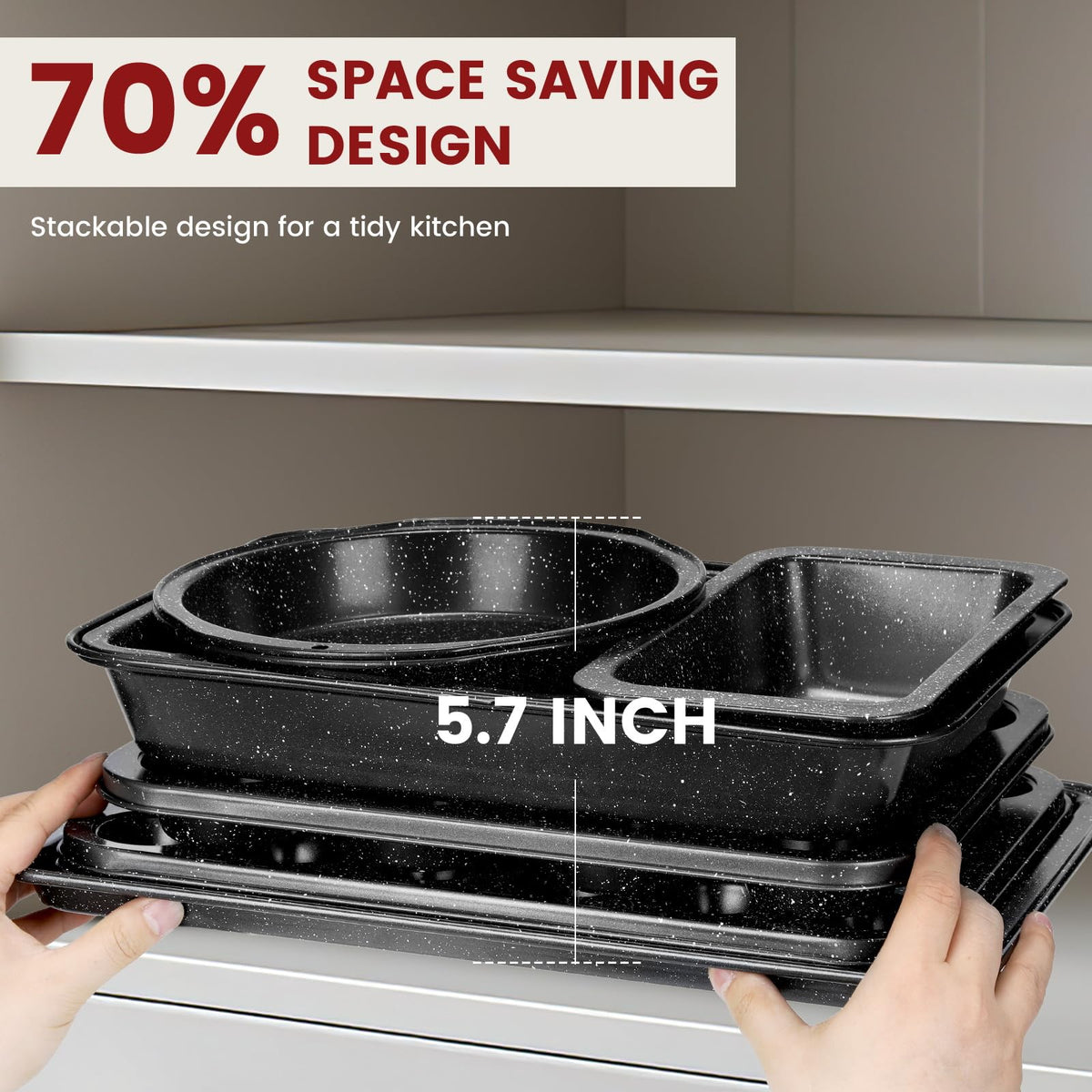 Terlulu 10-piece bakeware set loaf and round cake pans for neat slices
