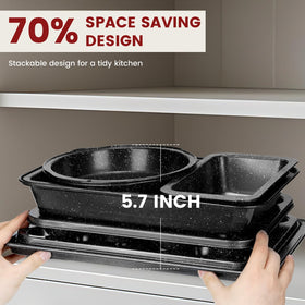 Terlulu 10-piece bakeware set loaf and round cake pans for neat slices