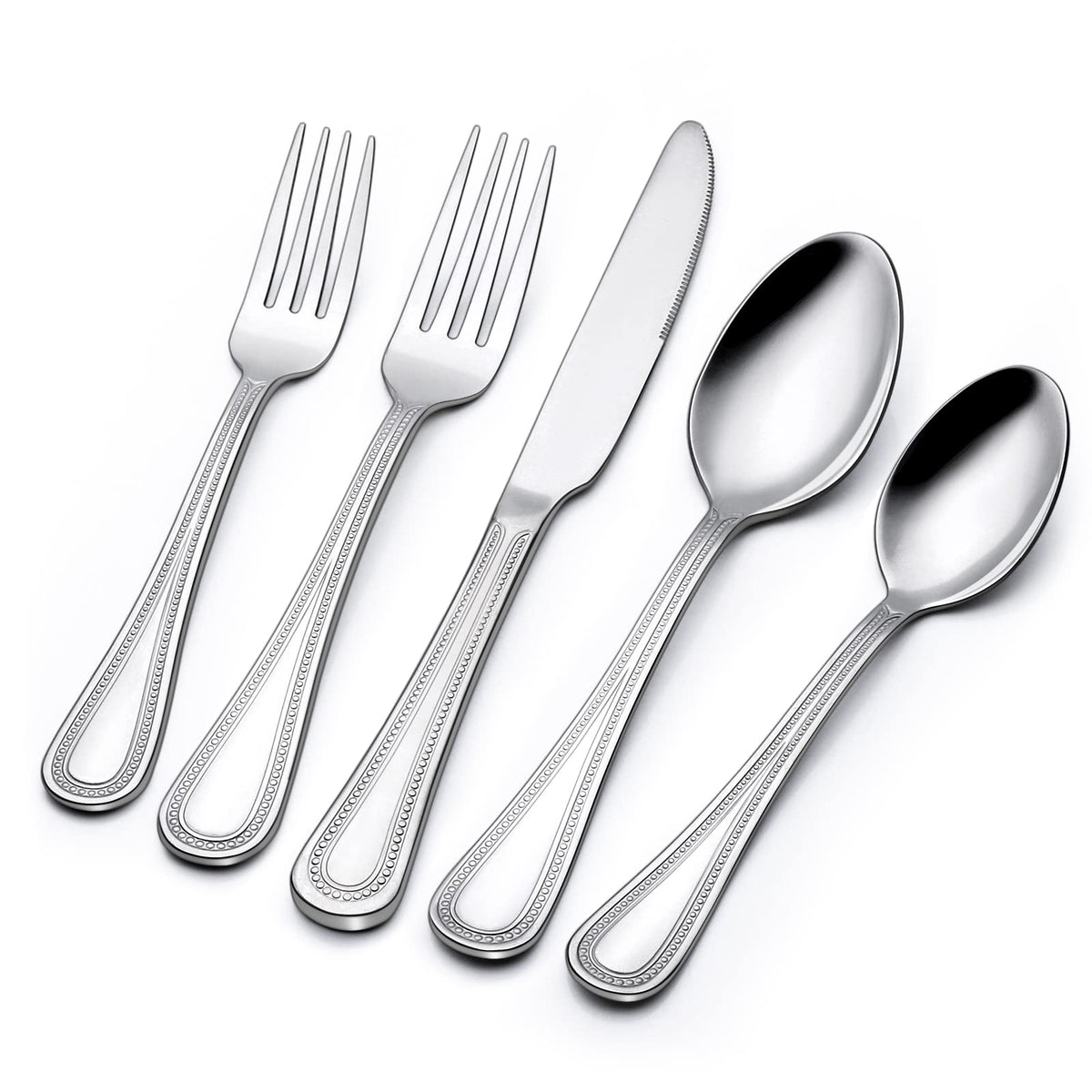 Terlulu 40-piece set for eight with a mirror finish for elegant daily dining.