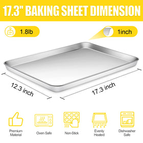 Terlulu cookie sheet 17.3x12.3 with mirror finish for easy release and browning.