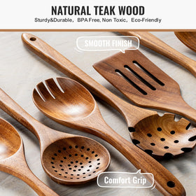 Terlulu slotted spatula drains liquids while cooking on nonstick surfaces.