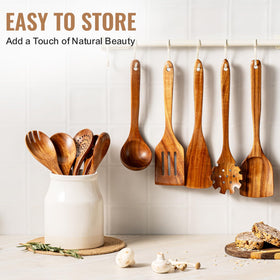 Terlulu strainer spoon combines spoon and strainer for easy draining.