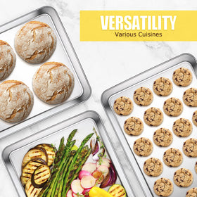 Terlulu two-piece baking pan set fits standard ovens and toaster ovens