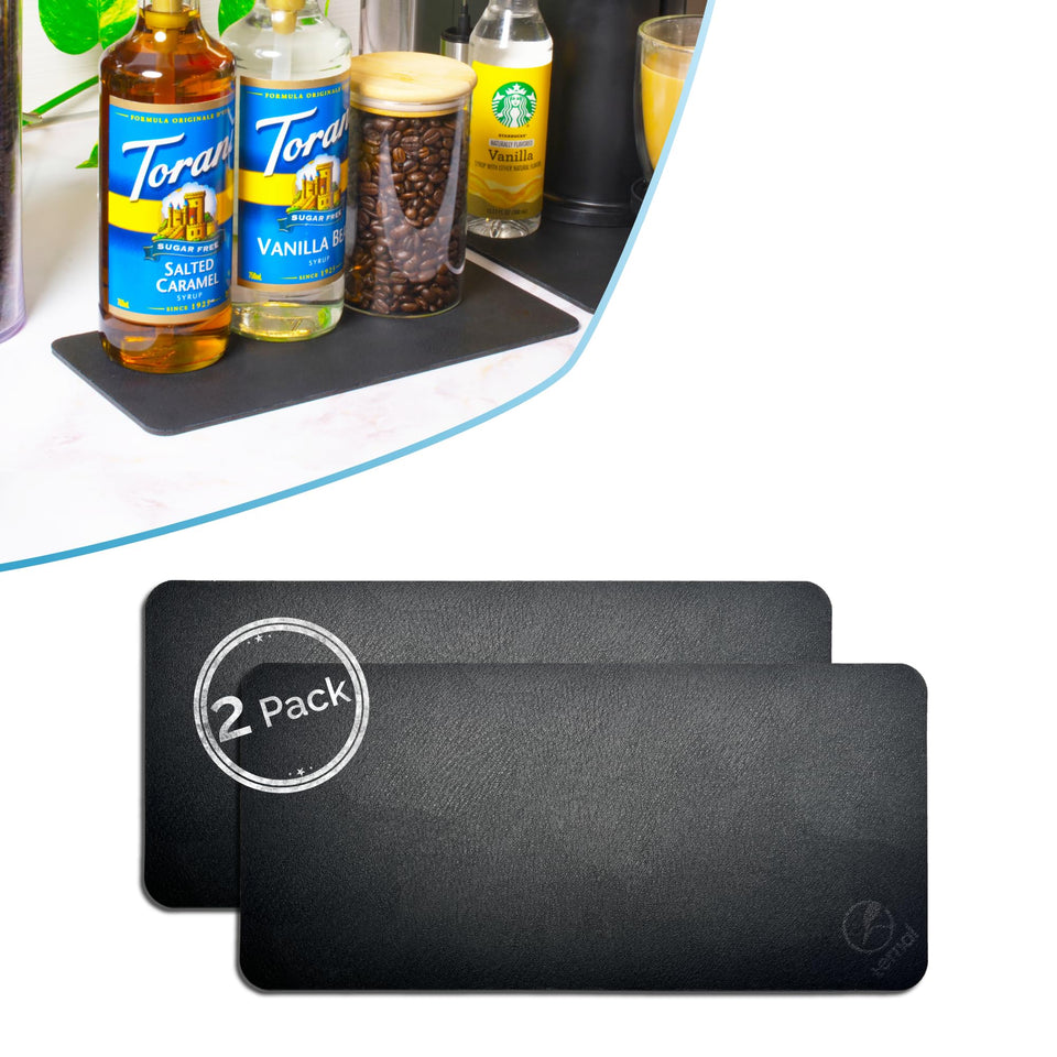 Ternal DripGuards absorbent counter mat shown with a thirsty top layer absorbing spills quickly.