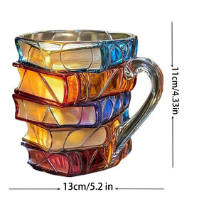 TERNNK Painted Book Mug large easy-grip handle supports comfortable use.
